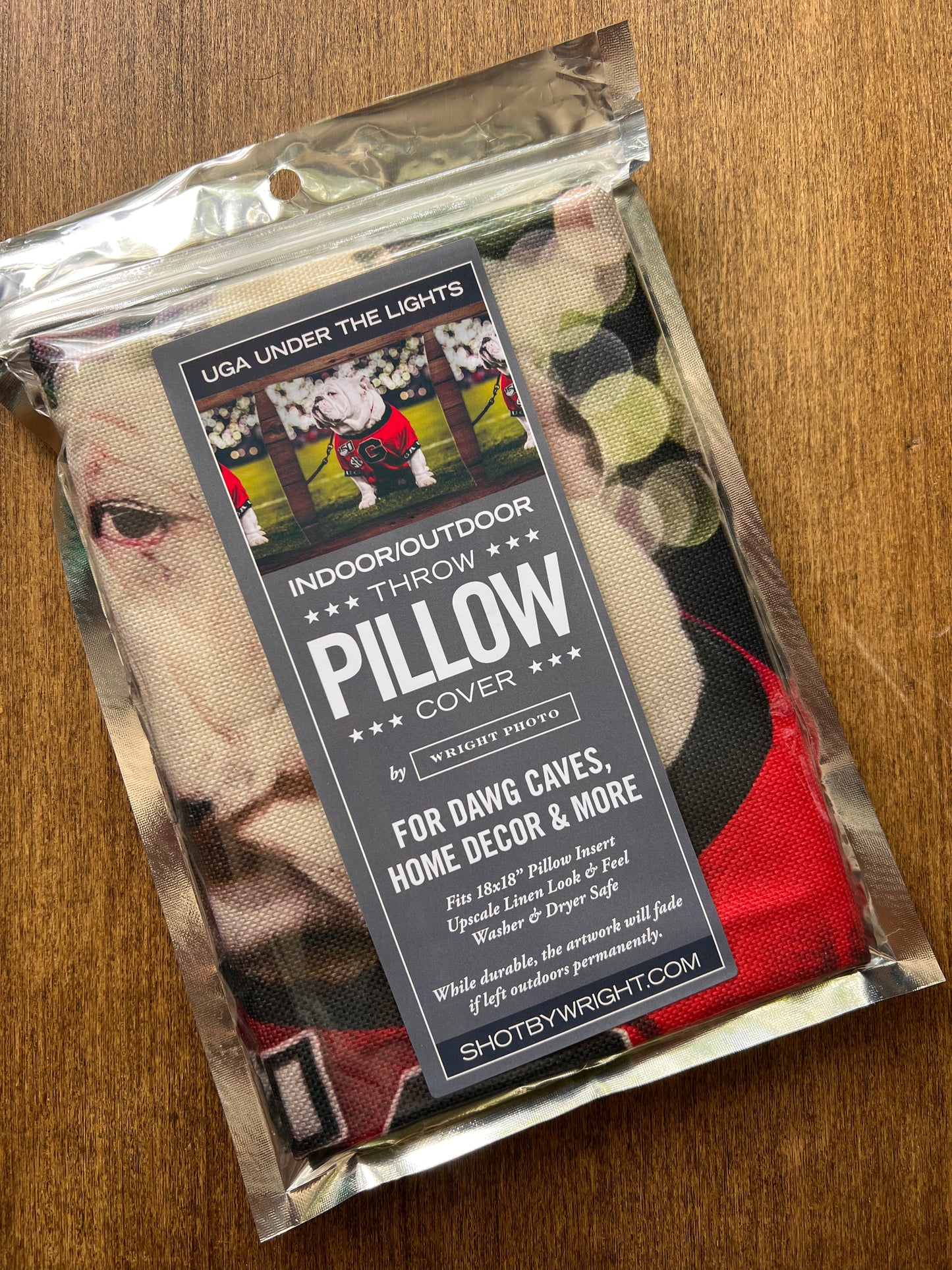 Uga X Under the Lights Mascot 18x18" Throw Pillow Cover - Indoor/Outdoor