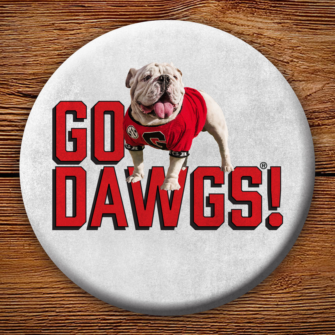 Uga X Endzone Go Dawgs 3" Pin-Back Button - Georgia Bulldogs Wholesale