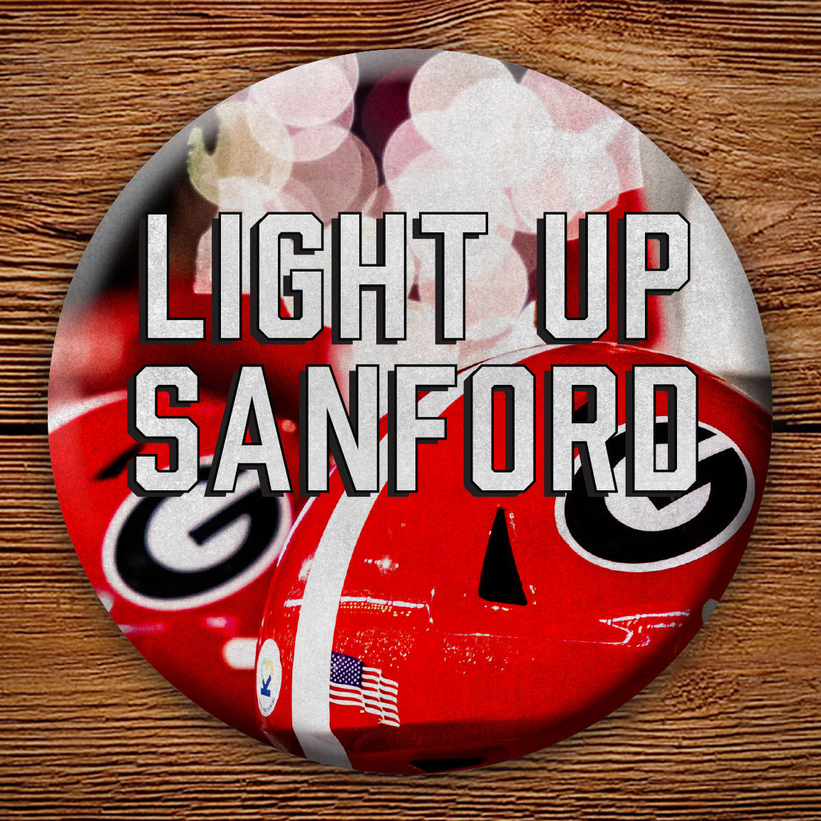Light Up Sanford 3" Pin-Back Button - Georgia Bulldogs Wholesale