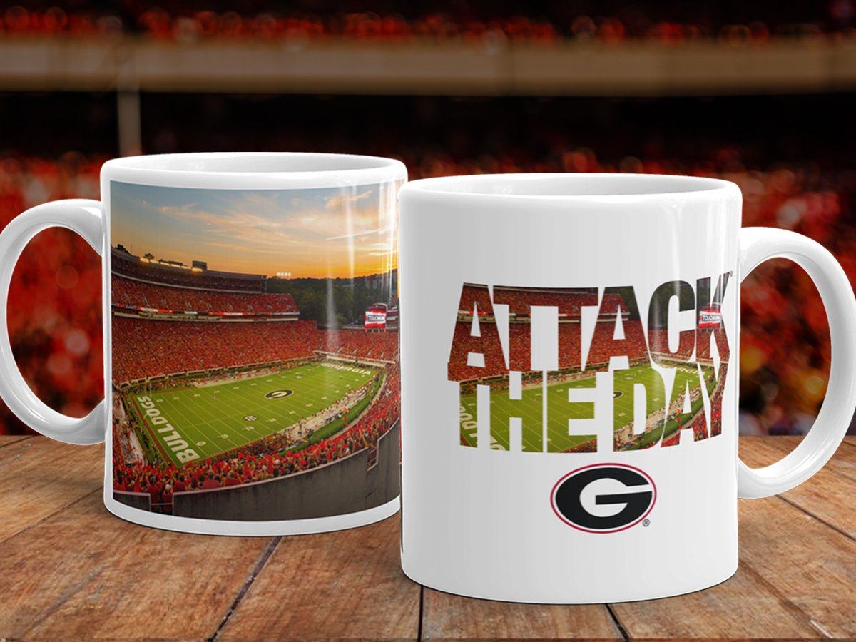 Sanford Stadium "Attack the Day" Motivational Mug - Photo Coffee Mug - Wholesale - WRIGHT PHOTO