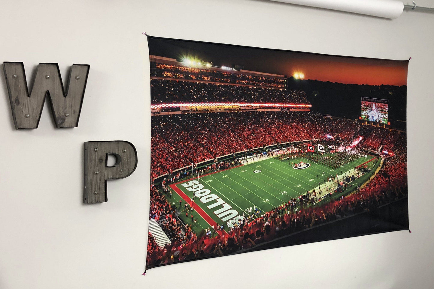 Dawgs vs Notre Dame in Sanford Stadium Tapestry Wall Art - 2XL - Wholesale - Wright Photo