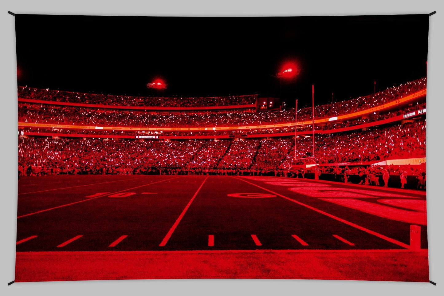 UGA Georgia Bulldogs Art: Red Lights Show Photo Tapestry Print - Wholesale - Wright Photo