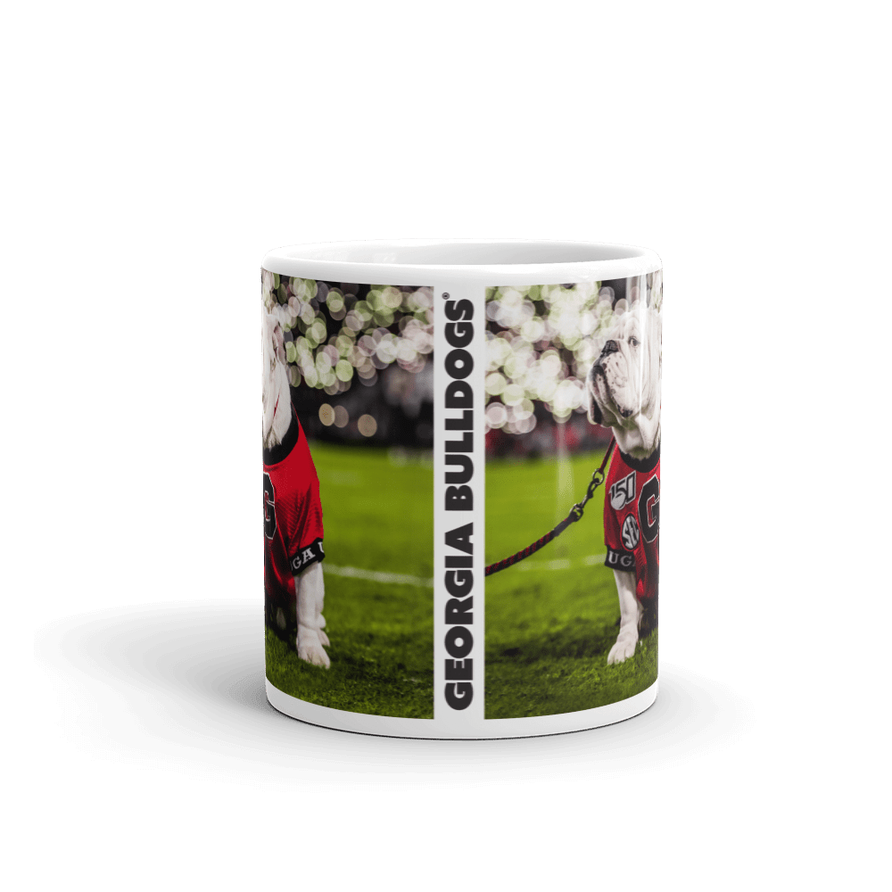 UGA Georgia Bulldogs: Uga Football Mascot Under the Lights Photo Mug - 11oz & 15oz Coffee Mug - Photo Mug - Gift & Home Decor - WRIGHT PHOTO