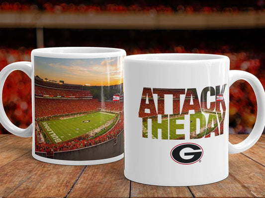 Sanford Stadium "Attack the Day" Motivational Mug - Photo Coffee Mug - Wholesale - WRIGHT PHOTO
