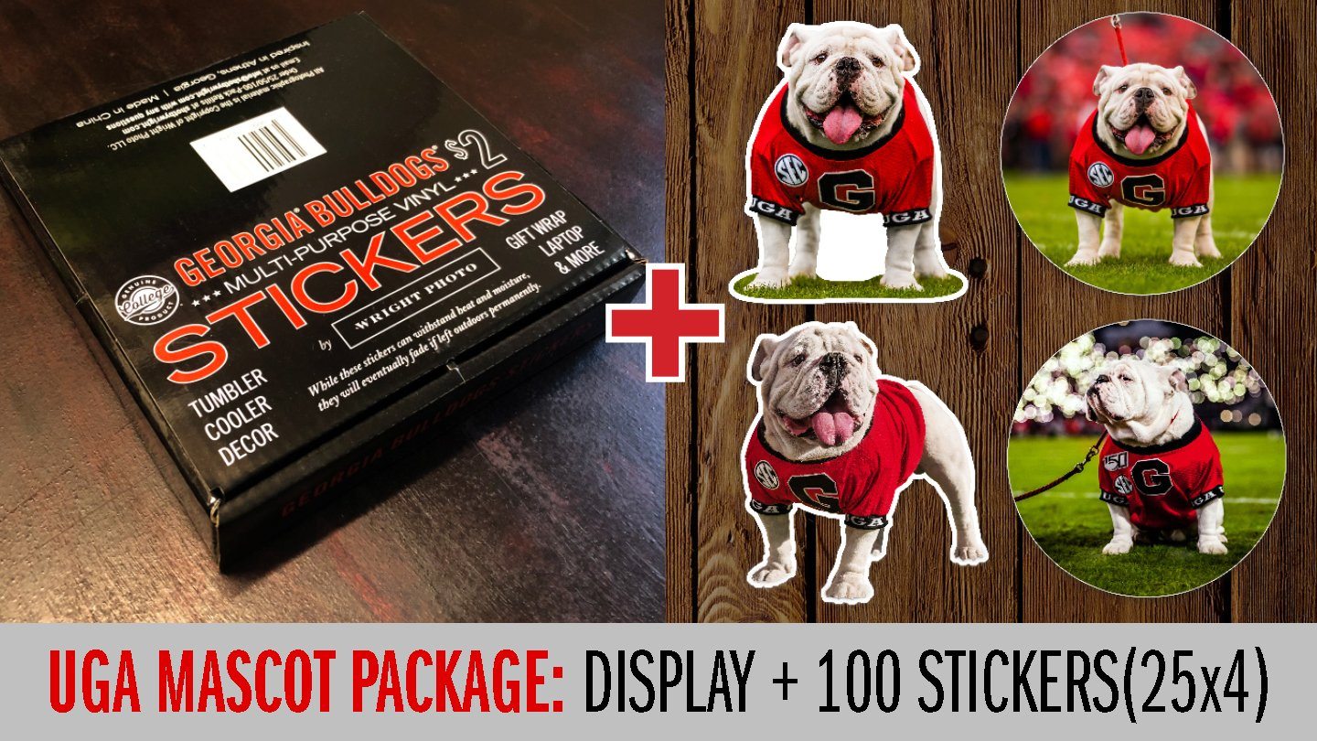 Georgia Bulldogs Mini-Sticker Retail Display Packages - WRIGHT PHOTO