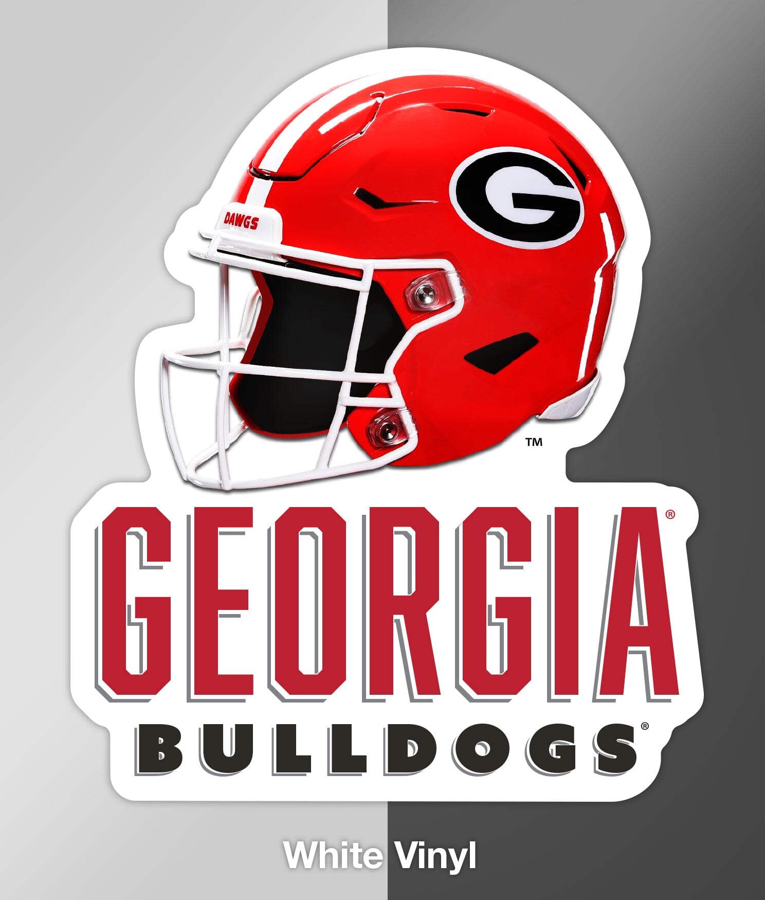 UGA Georgia Bulldogs Sticker - Football Helmet Vintage Design Premium UV Vinyl Die-Cut Decal - WRIGHT PHOTO